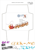 Cute envelope to Santa template sleigh and Santa Claus 33